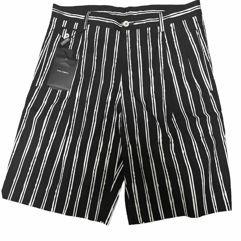 DOLCE & GABBANA Men's Black White Shorts NWT